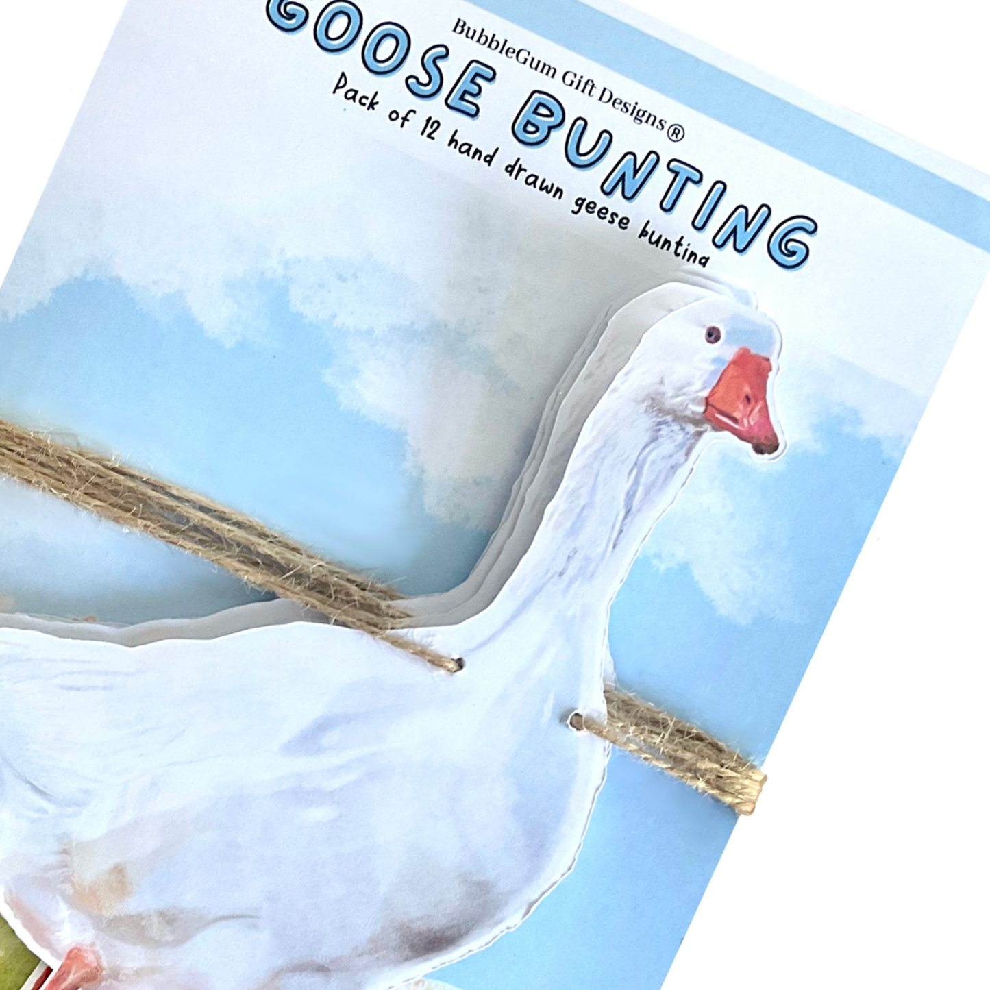 One Silly Goose Birthday Bunting Hand-Drawn White Goose Garland Farm Animal Party Decorations