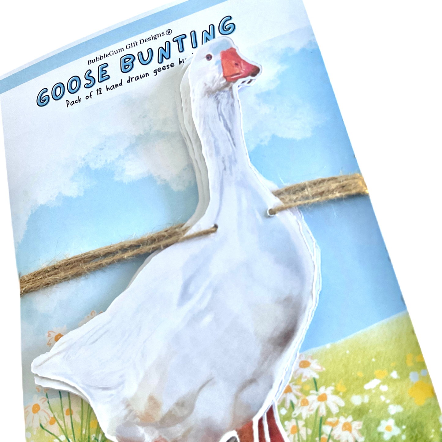 One Silly Goose Birthday Bunting Hand-Drawn White Goose Garland Farm Animal Party Decorations