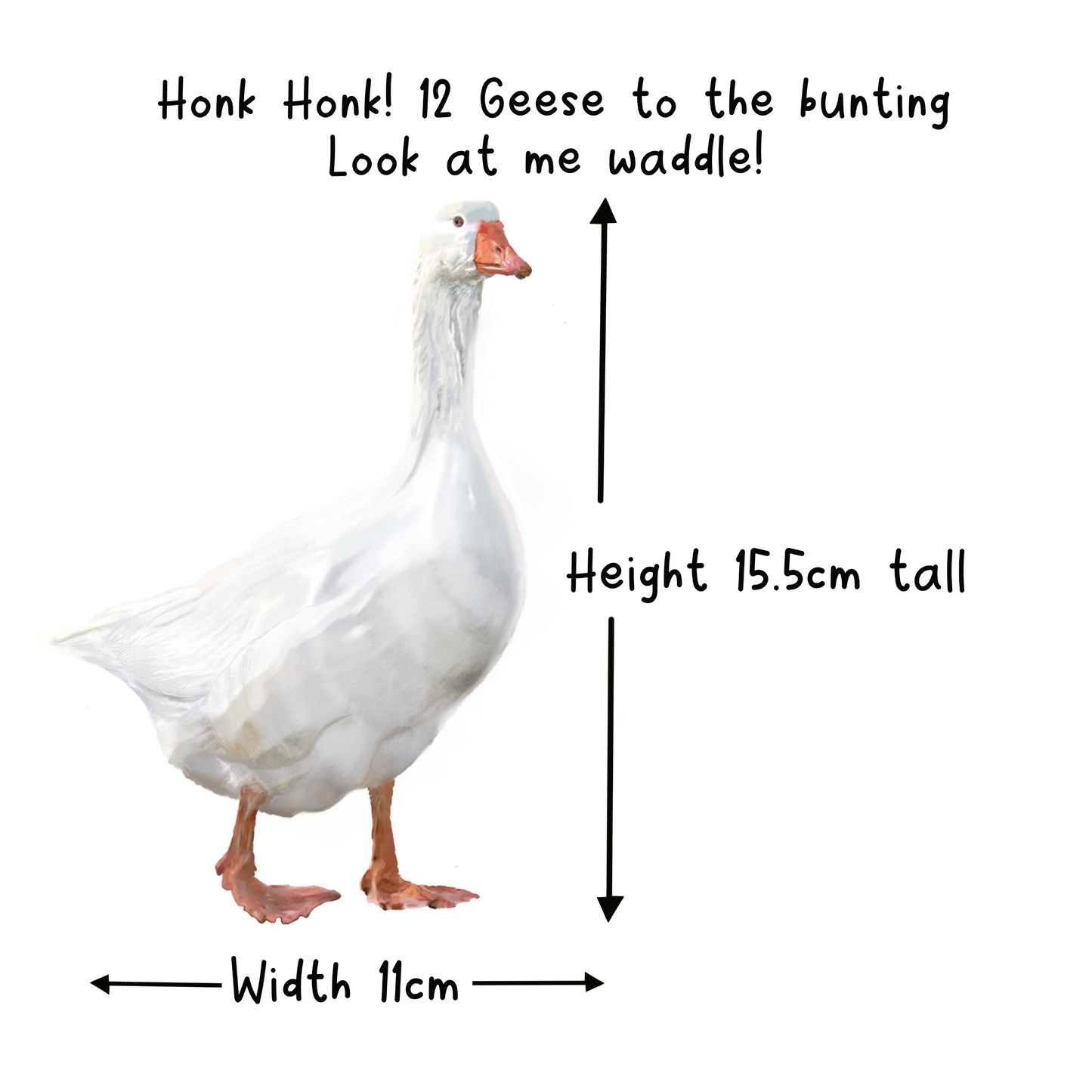 One Silly Goose Birthday Bunting Hand-Drawn White Goose Garland Farm Animal Party Decorations