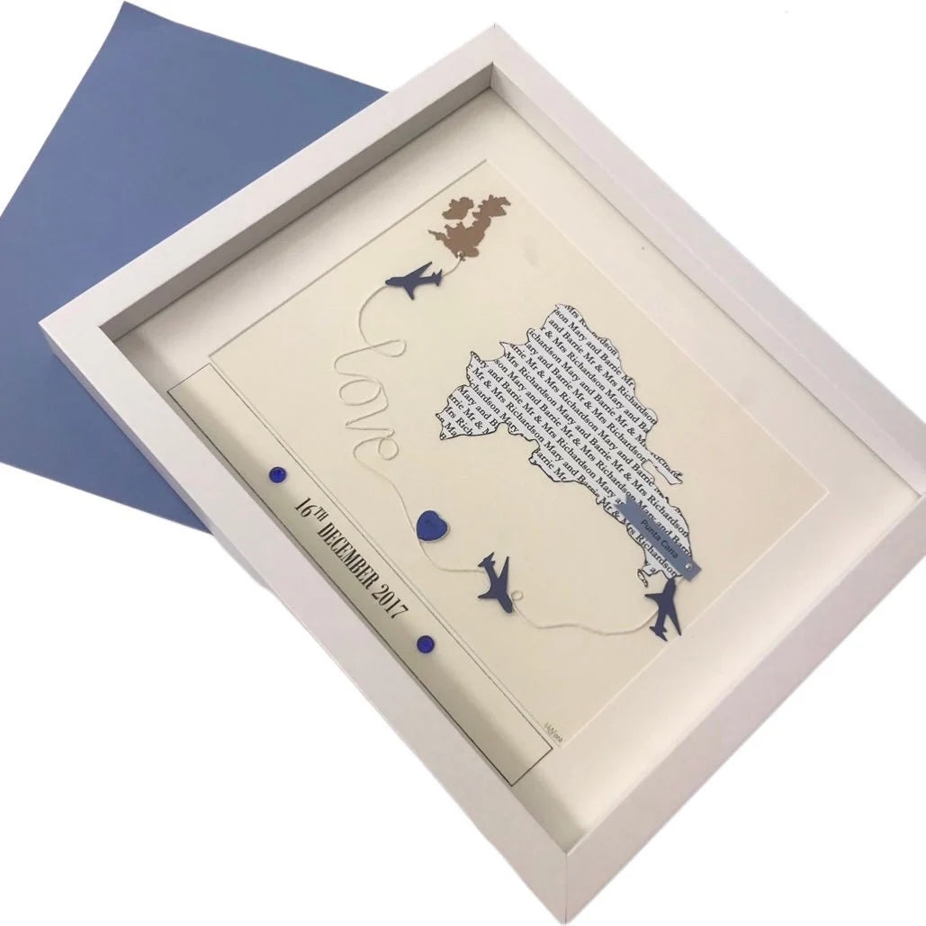 Custom map print paper anniversary gift wife/husband 1 year married couples travel map First year down Handmade personalised journey