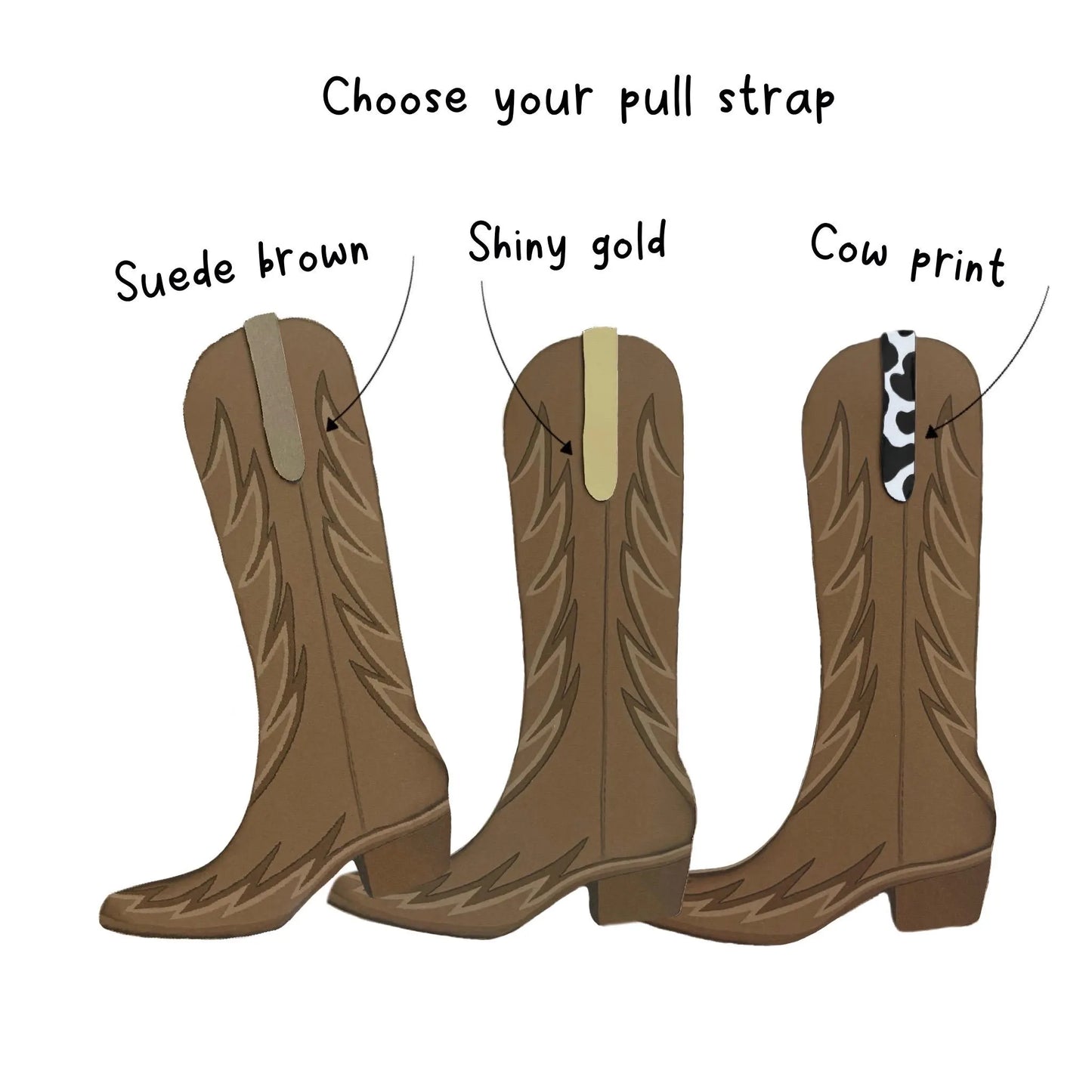 Cowboy boots bunting Brown wild west boots garland First rodeo birthday decorations Custom boot strap - suede, gold or cow print 1x12