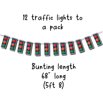 Fast one birthday decorations Novelty traffic light garland Race car party bunting Transport signal