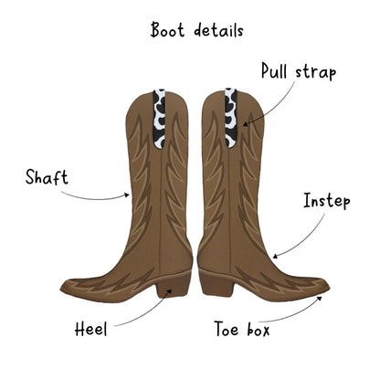 Cowboy boots bunting Brown wild west boots garland First rodeo birthday decorations Custom boot strap - suede, gold or cow print 1x12