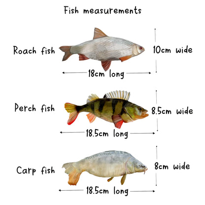 Fish decor bunting Funny freshwater fish garland for dad husband birthday party Hand drawn novelty fish decorations Carp, Perch or Roach