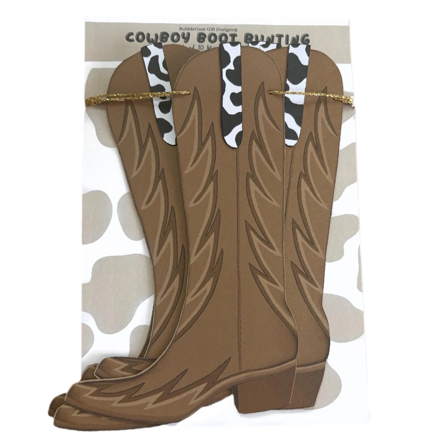 Cowboy boots bunting Brown wild west boots garland First rodeo birthday decorations Custom boot strap - suede, gold or cow print 1x12