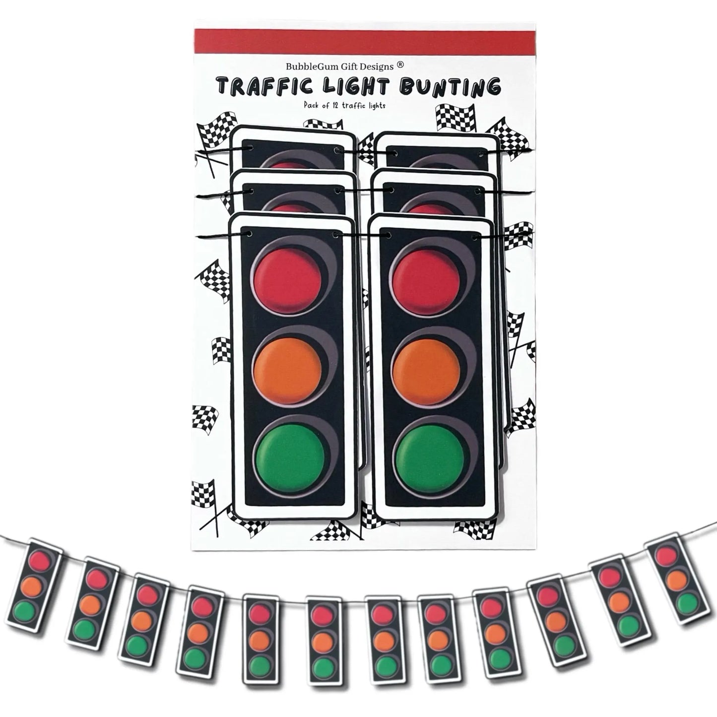 Fast one birthday decorations Novelty traffic light garland Race car party bunting Transport signal