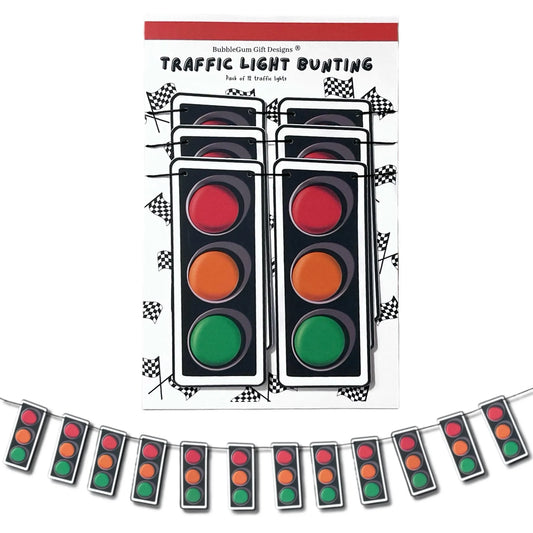 Fast one birthday decorations Novelty traffic light garland Race car party bunting Transport signal