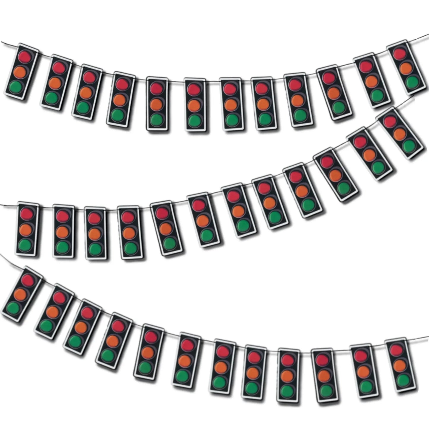 Fast one birthday decorations Novelty traffic light garland Race car party bunting Transport signal