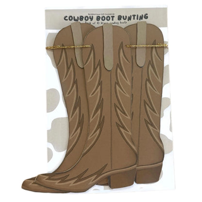 Cowboy boots bunting Brown wild west boots garland First rodeo birthday decorations Custom boot strap - suede, gold or cow print 1x12