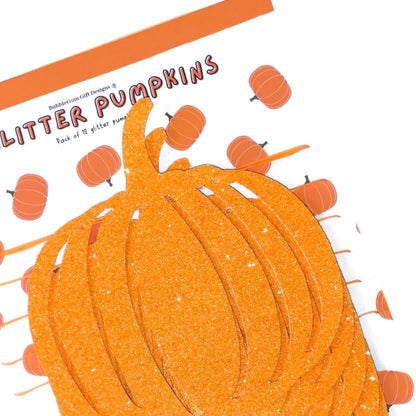 Bright neon orange glitter pumpkin Bunting Retro Halloween decorations 1x12