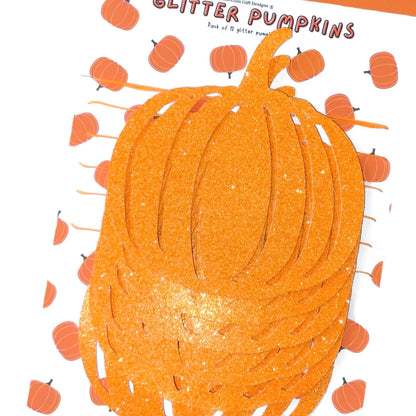 Bright neon orange glitter pumpkin Bunting Retro Halloween decorations 1x12