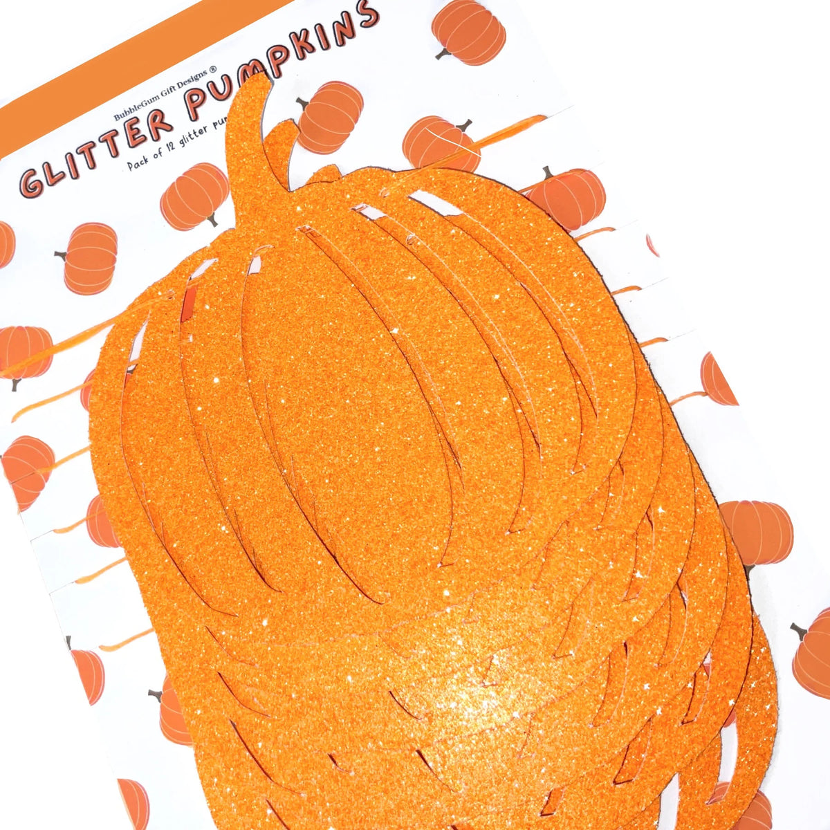 Bright neon orange glitter pumpkin Bunting Retro Halloween decorations 1x12