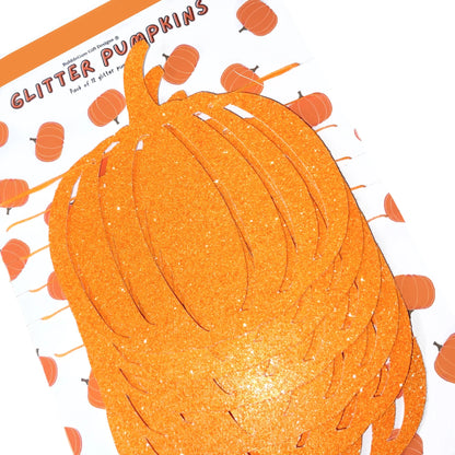 Bright neon orange glitter pumpkin Bunting Retro Halloween decorations 1x12