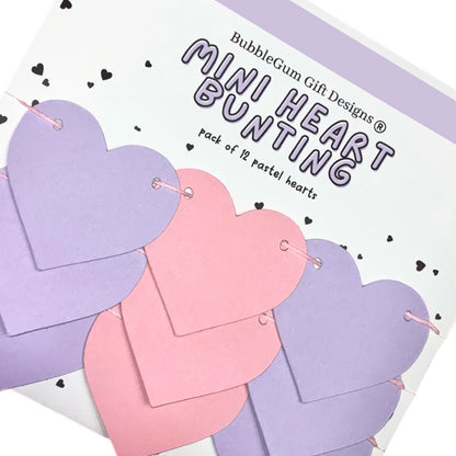 Heart garland Date night ideas heart mini bunting Pink and purple heart decoration love hearts garland for the two of us