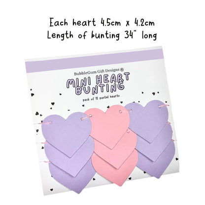 Heart garland Date night ideas heart mini bunting Pink and purple heart decoration love hearts garland for the two of us