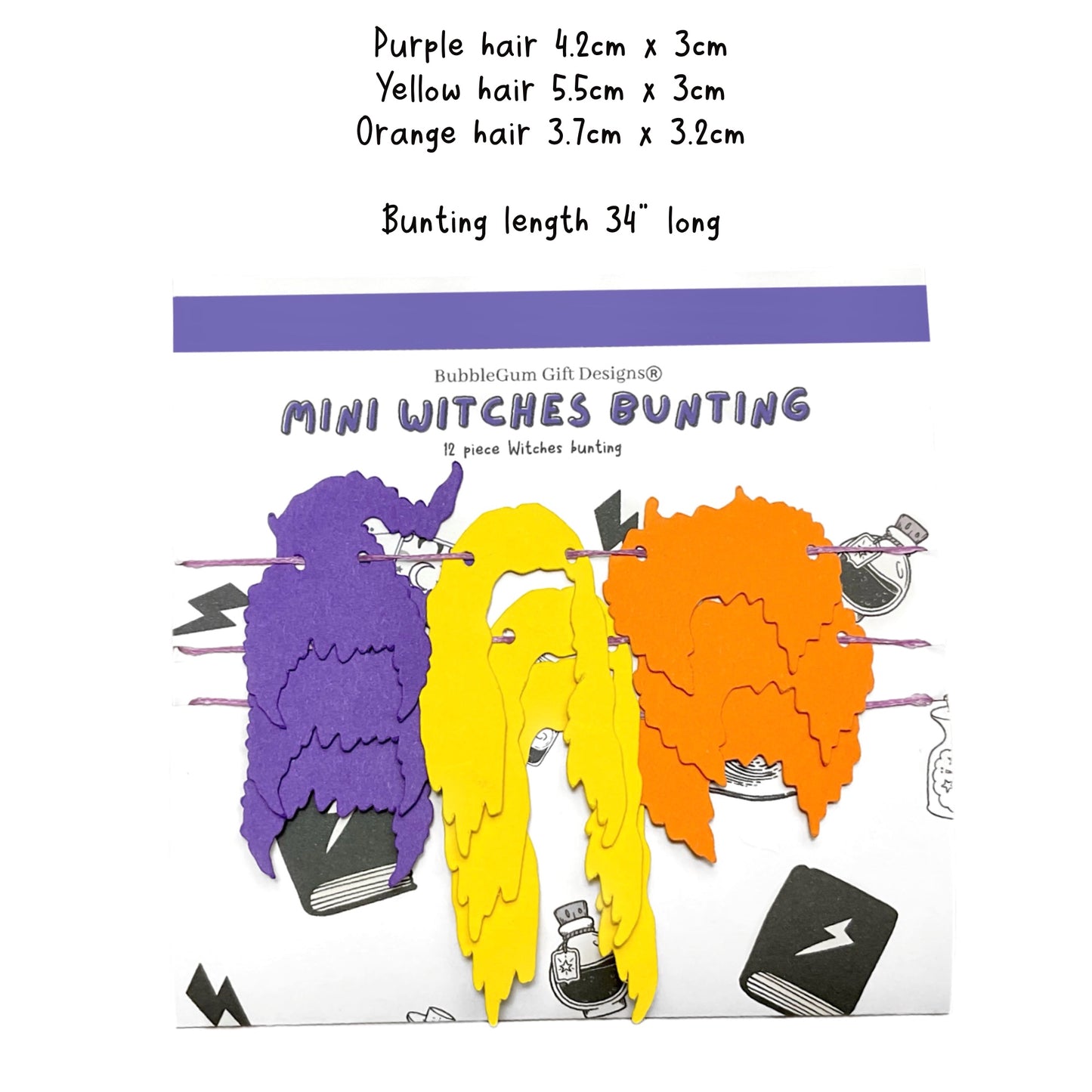 Mini witches bunting Halloween bunting Hocus Pocus Halloween party Witches hairstyle Sanderson sisters I smell children