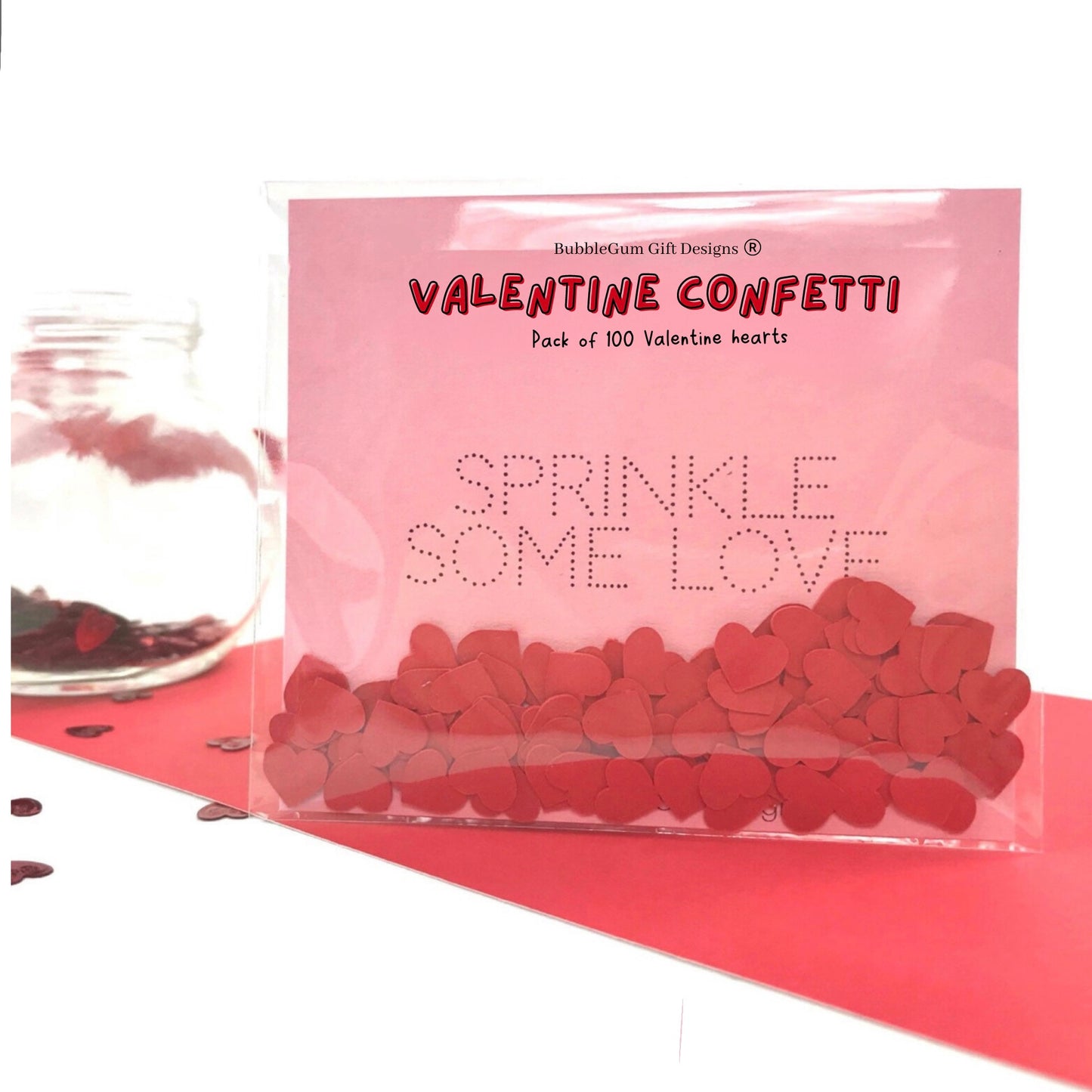 Love heart confetti Valentines confetti red, sprinkle some love approx 100 hearts