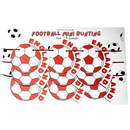 Football mini bunting England wording red and white sport party decorations football themed Championship footy fan garland World Cup