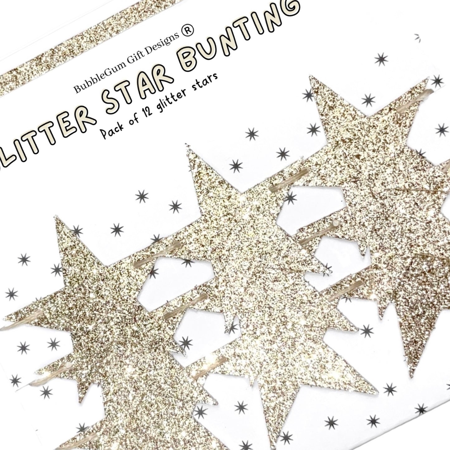 Champagne glitter star banner, Boho bridal shower decorations, Brunch and bubbly glitter star garland, Hanging stars bunting