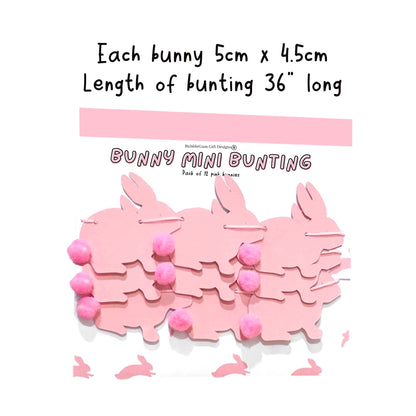 Pink rabbits Easter decoration Spring bunnies fluffy pink Pom Pom tails