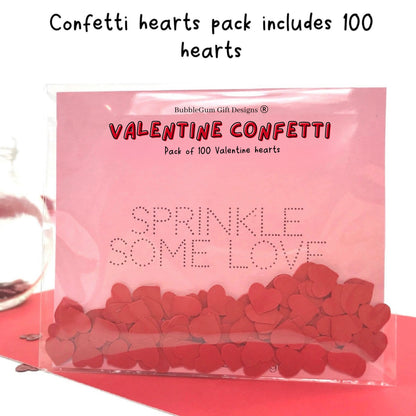 Love heart confetti Valentines confetti red, sprinkle some love approx 100 hearts