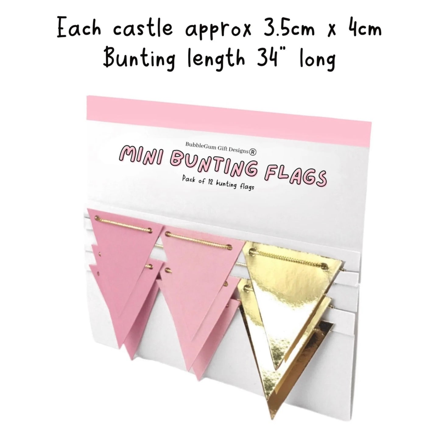 Pink and gold mini bunting flags, Pretty Mothers Day tea party decorations, Tiered tray decor, Breakfast in bed for mum