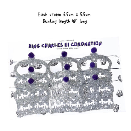 King Charles III Coronation party Operation Golden Orb mini crown bunting - Imperial state crown