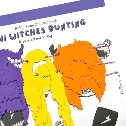 Mini witches bunting Halloween bunting Hocus Pocus Halloween party Witches hairstyle Sanderson sisters I smell children