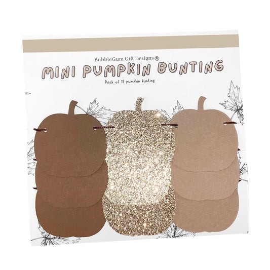 Mini neutral pumpkin garland, Cute beige and brown fall pumpkin decoration, Autumn garland kids shelf decor