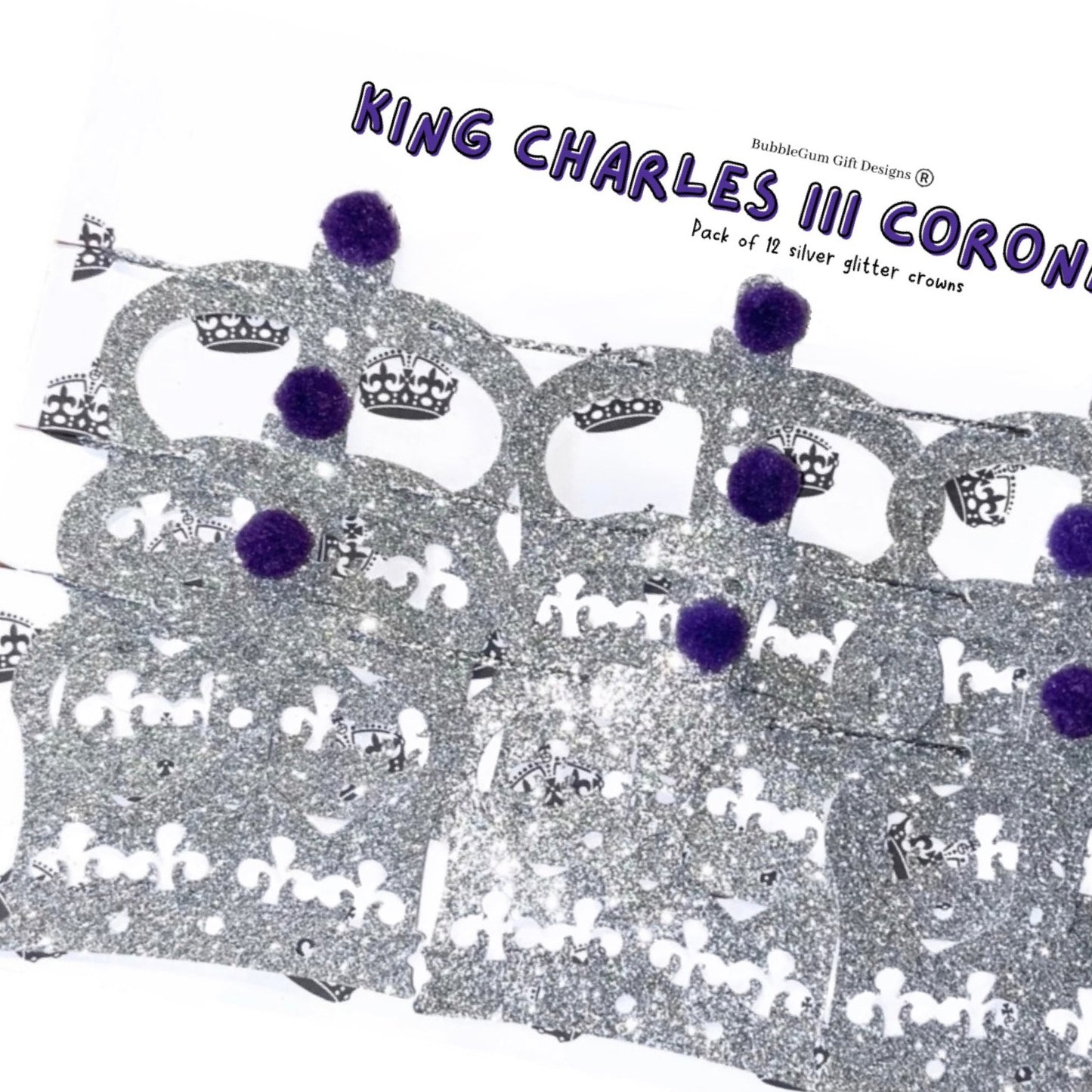 King Charles III Coronation party Operation Golden Orb mini crown bunting - Imperial state crown