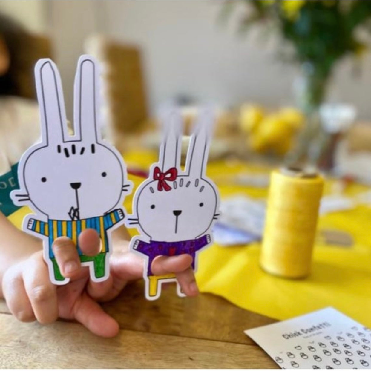 Easter art for kids activity pack, Imaginative play, Bunting, Chick on a stick, puppets and colouring, Easter gifts for kids