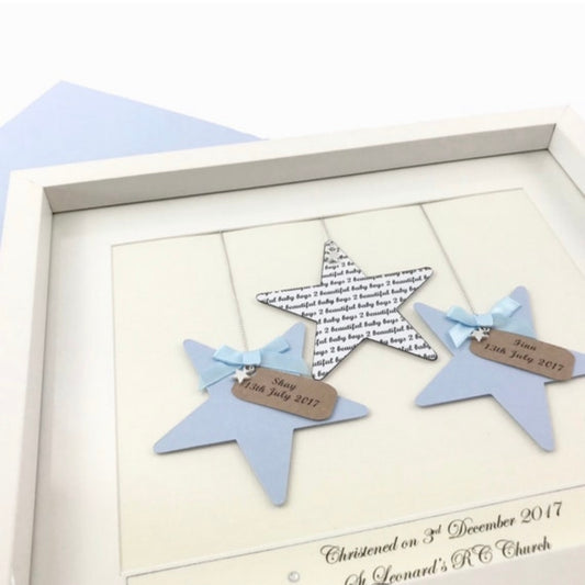 Personalised baby twins keepsake frame, For twins or baby triplets, Precious welcome to the world new baby gift