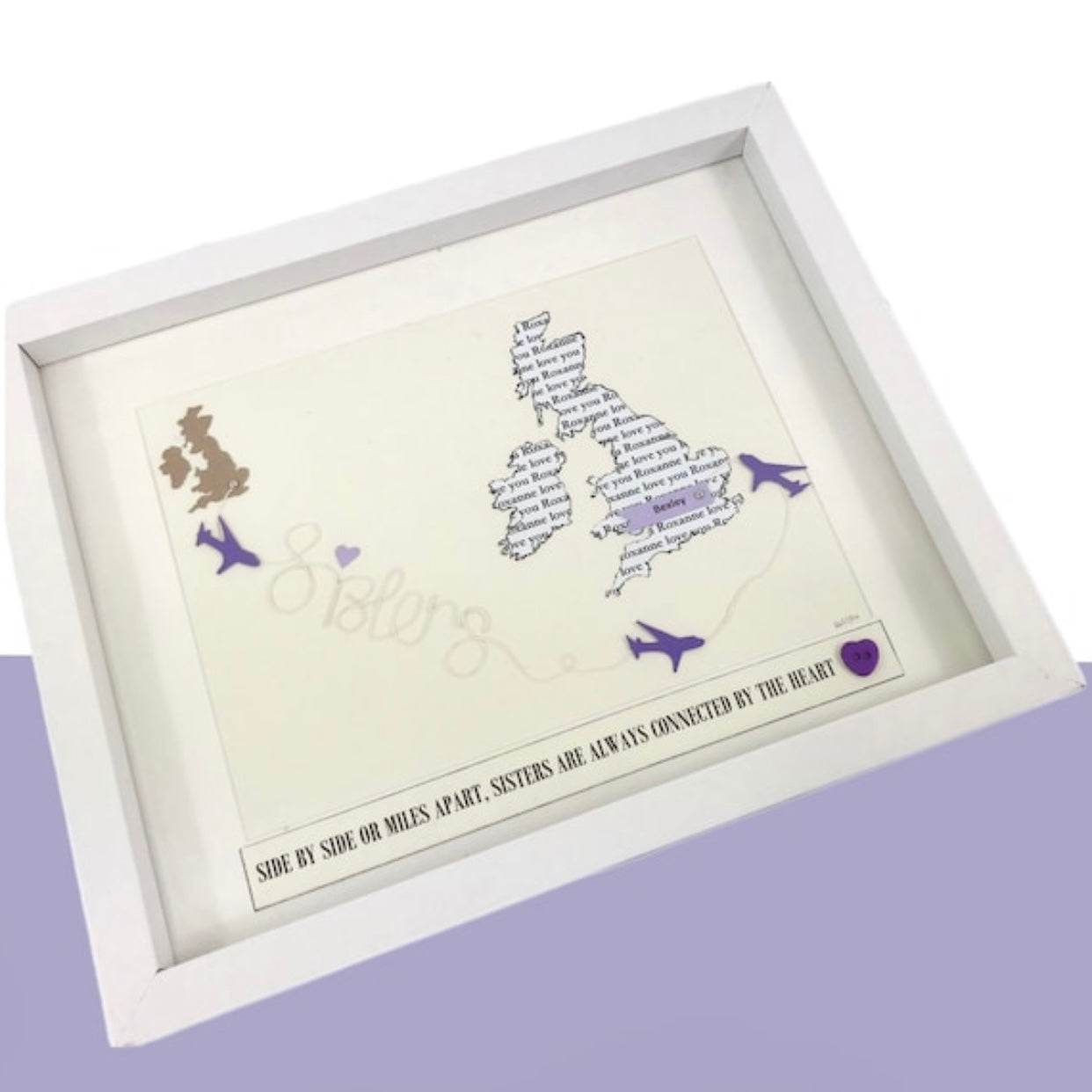 I miss you gift for sister moving away gift Custom map print special sister gift from sister Long distance sister with aeroplanes