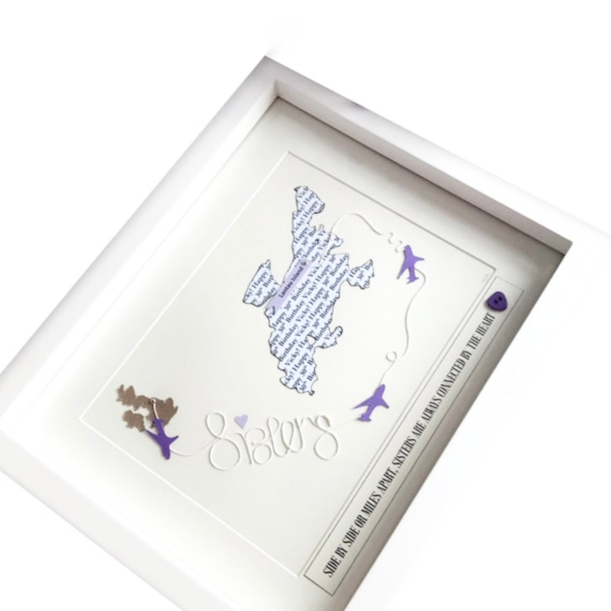 I miss you gift for sister moving away gift Custom map print special sister gift from sister Long distance sister with aeroplanes