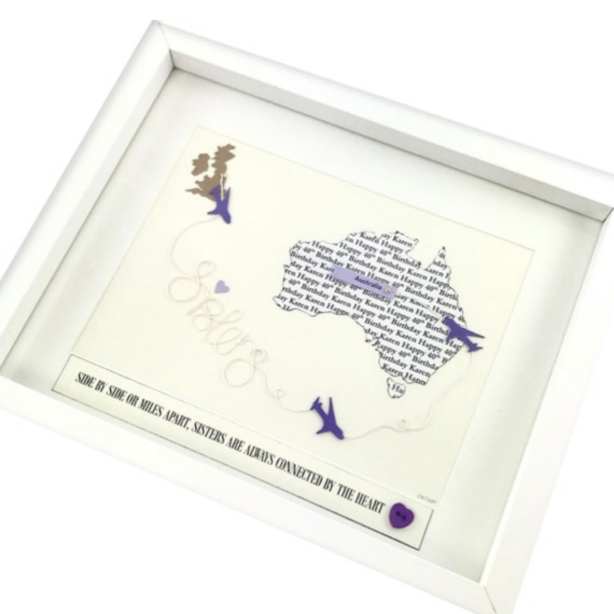 I miss you gift for sister moving away gift Custom map print special sister gift from sister Long distance sister with aeroplanes