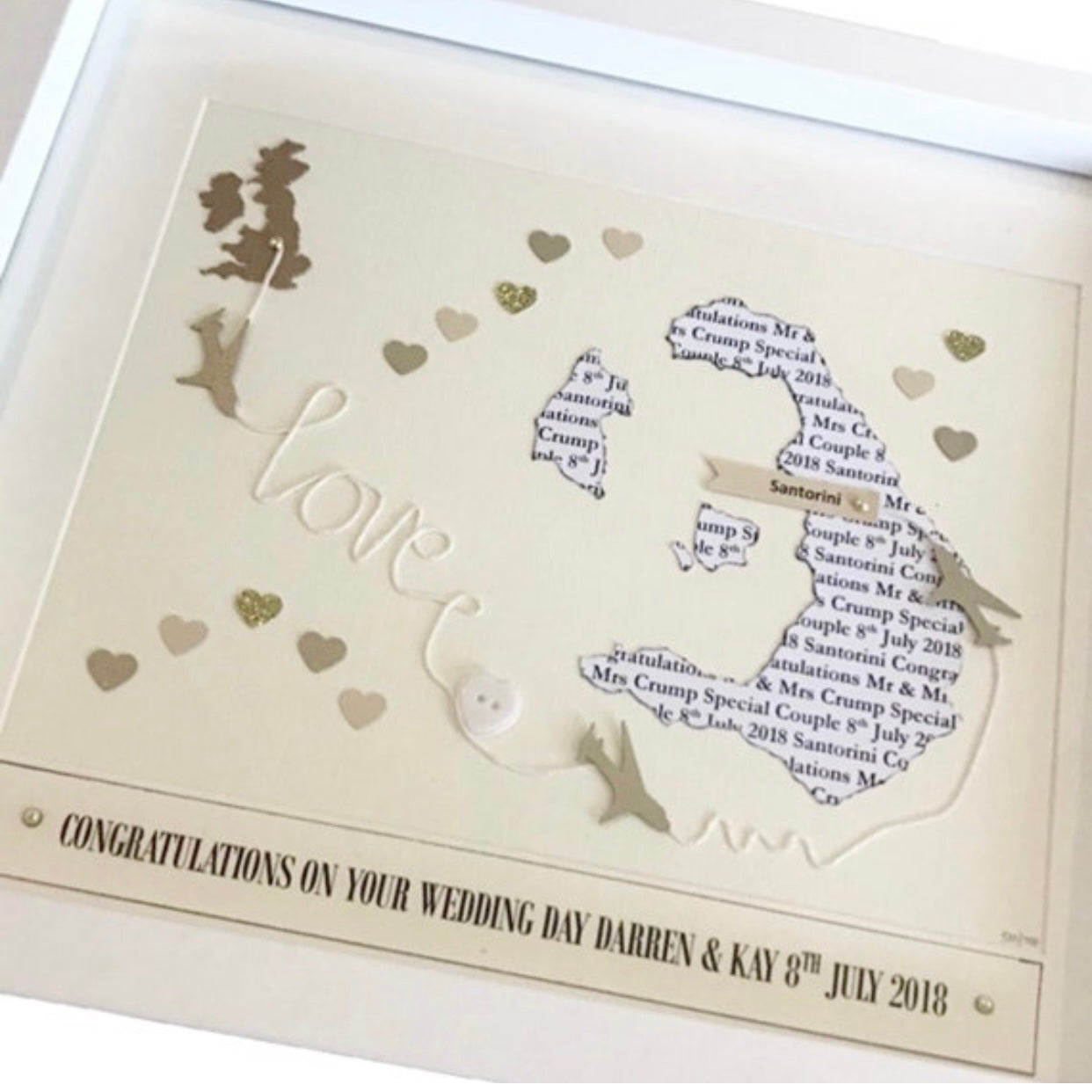 Beach wedding venue Getting married abroad map gift personalised unique gift personalised Bride and Groom