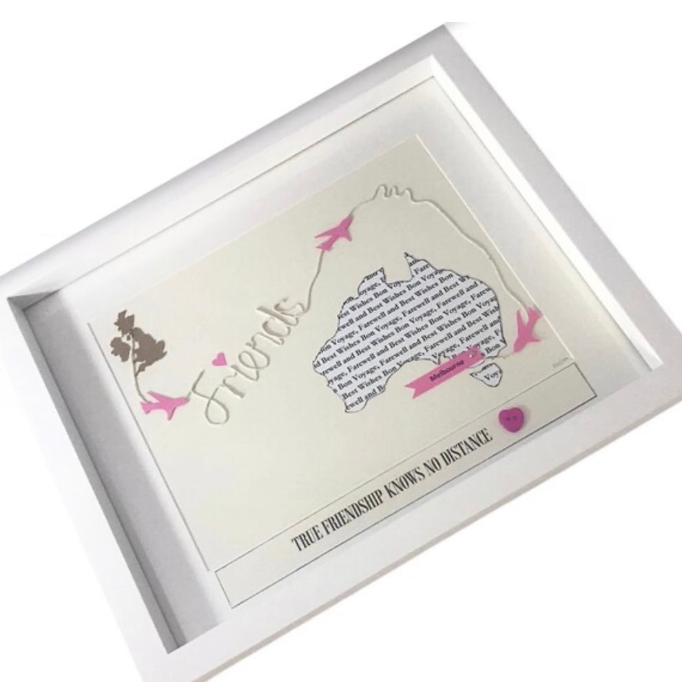 Picture of Gift for friend map going away present Best friends forever You and me ...