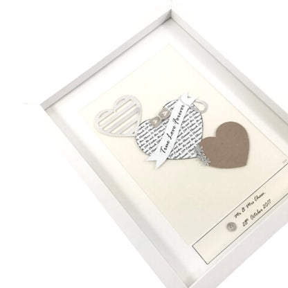 Rustic wedding gift for couple, Bride and Groom personalised heart print, Best friend wedding gift wedding keepsake, True love forever swag