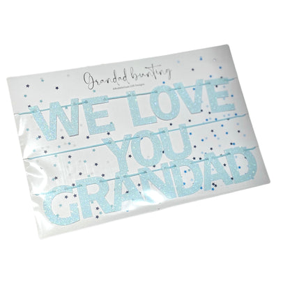 Grandchildren to Grandad I/We love you mini bunting sapphire blue or baby blue