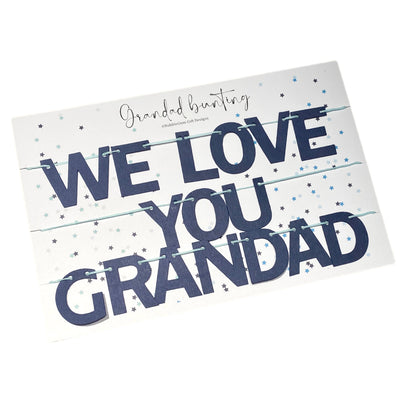 Grandchildren to Grandad I/We love you mini bunting sapphire blue or baby blue